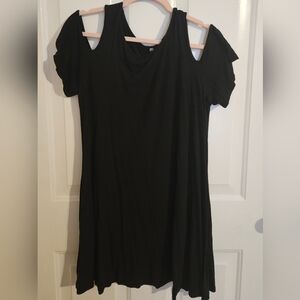 Amazon Black Cold Shoulder Midi Dress